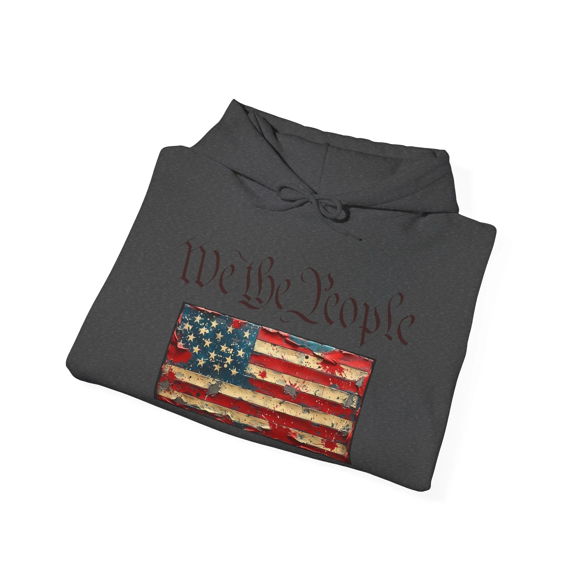 We The People distressed American flag Hoodie | Patriotic Constitution design - 250 USA Celebration