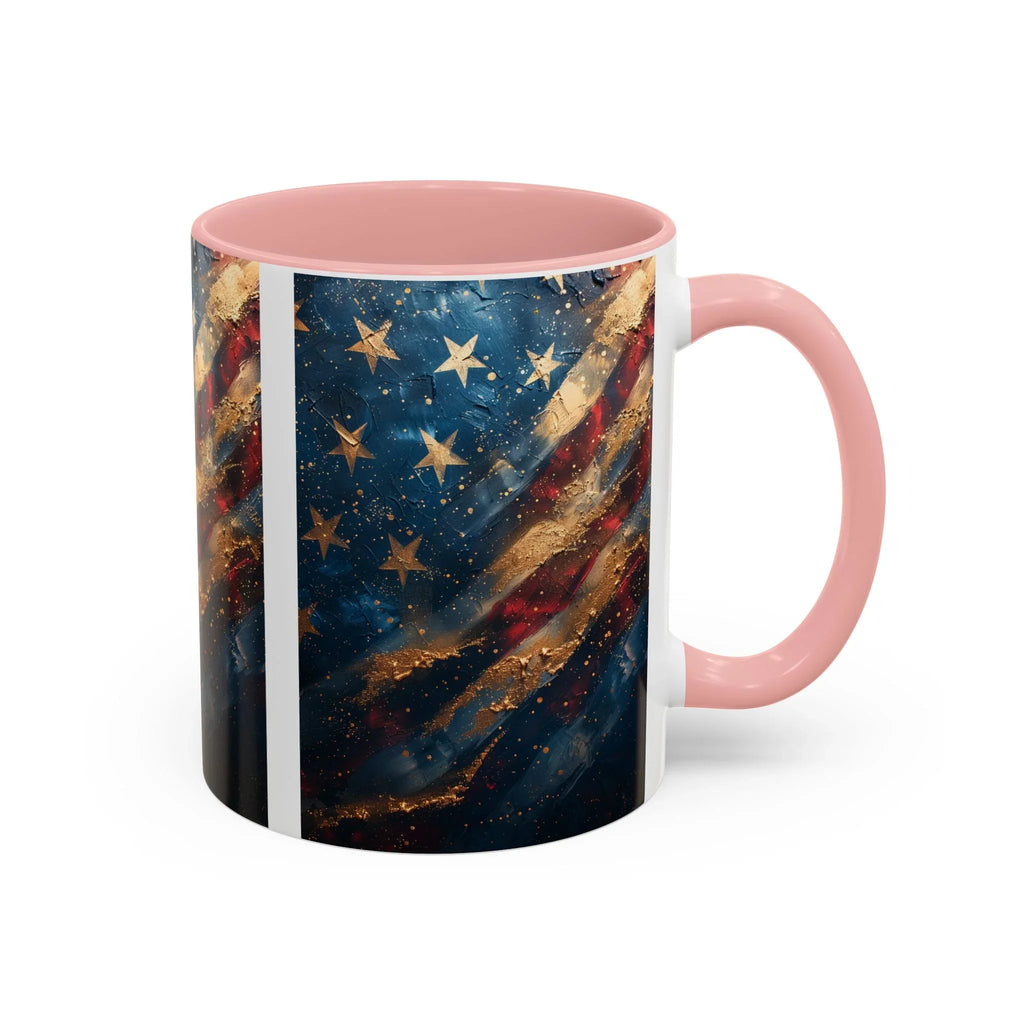 Vintage American Flag Mug | Accent Coffee Mug 11oz 15oz - 250 USA Celebration
