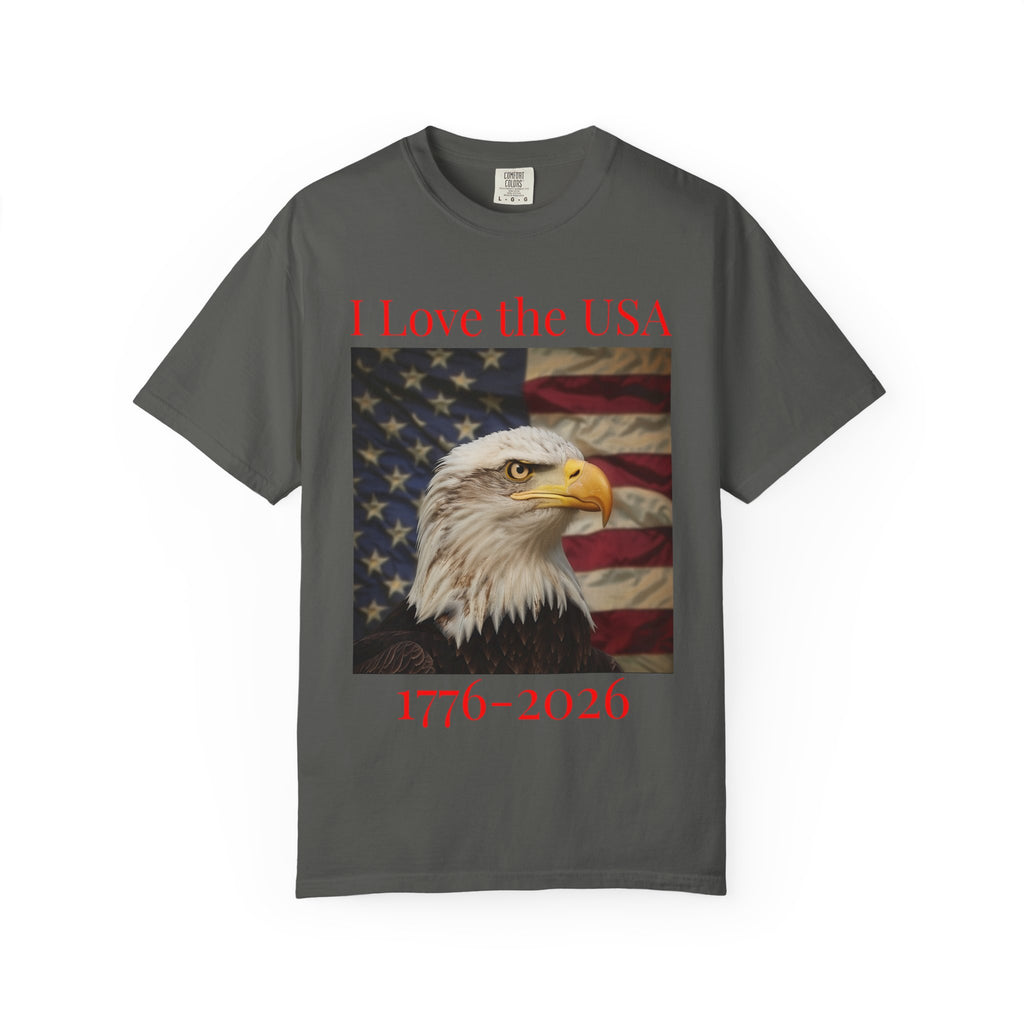 Patriotic Eagle T-Shirt — "I Love the USA 1776–2026"