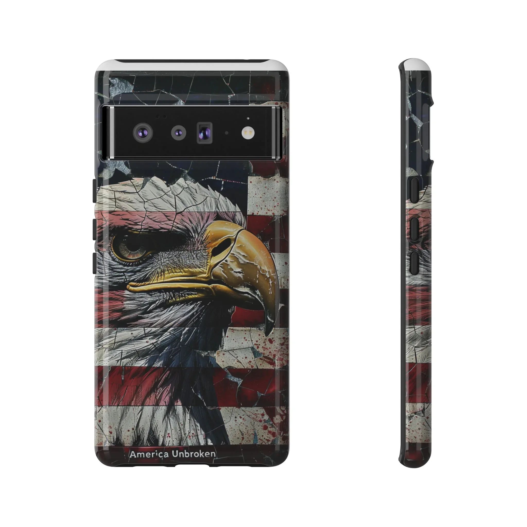 American Flag Bald Eagle phone case | Patriotic iPhone cover, cracked vintage flag design - 250 USA Celebration