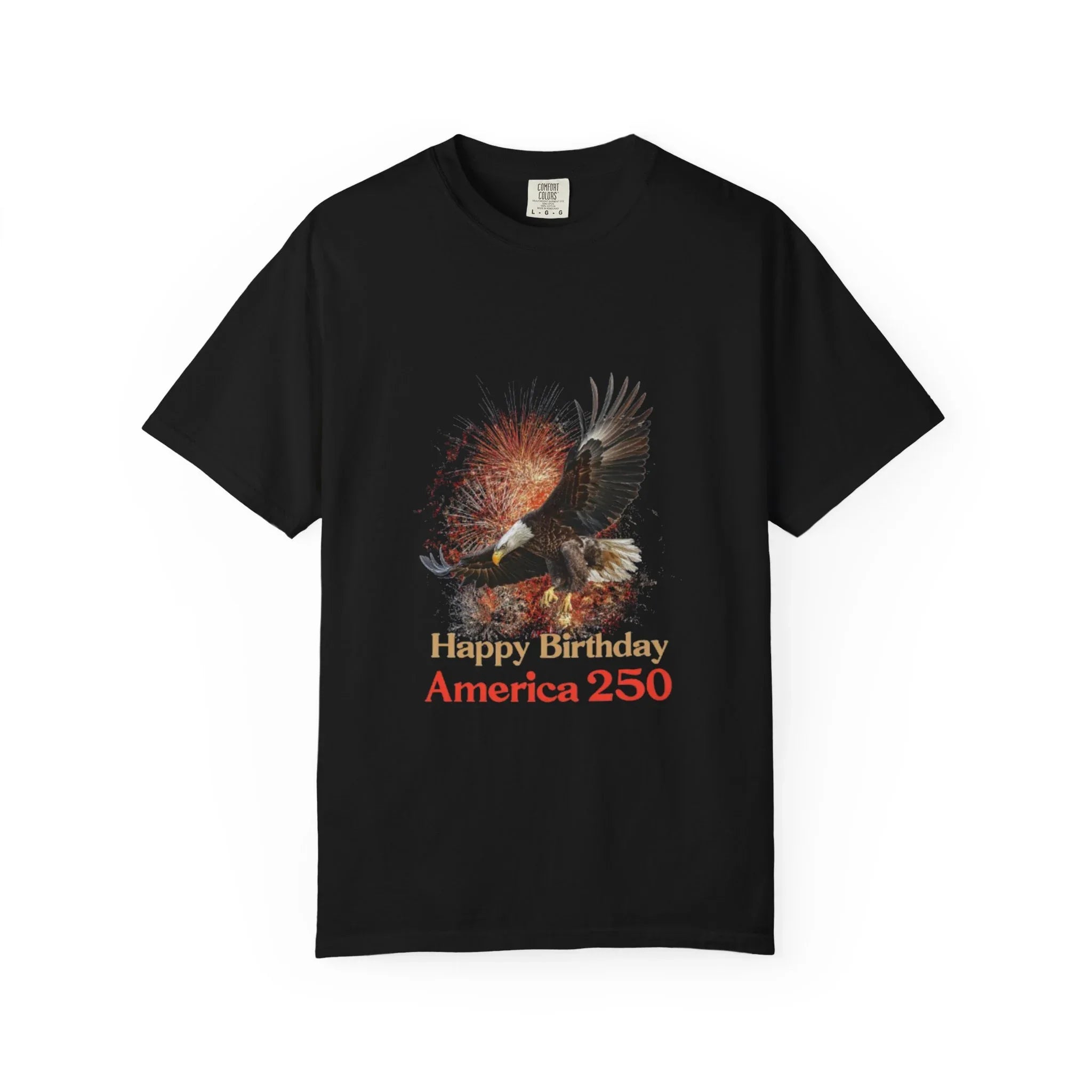 Eagle Illustration Happy Birthday America 250 T-Shirt | Patriotic Bald Eagle Tee - 250 USA Celebration