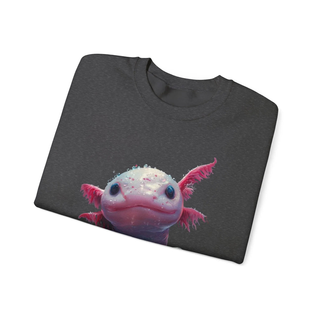 Pink Axolotl Illustration Sweatshirt | Cute Amphibian Art, Pastel Watercolor - 250 USA Celebration
