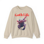 Goth Life Axolotl Sweatshirt | Cute Goth Axolotl Illustration - 250 USA Celebration