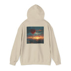 Romantic Sunset Hoodie with Hot Air Balloon, Unisex Sweatshirt for Valentines Day, Valentine's Day T-Shirts, Personalized Valentine's Gifts - 250 USA Celebration
