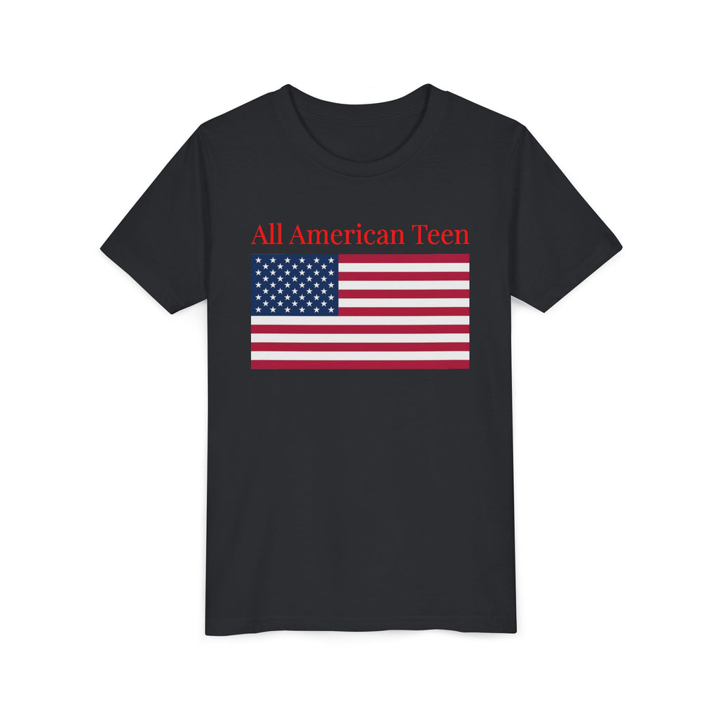 All American Teen Youth Tee - Patriotic American Flag Shirt for Teens