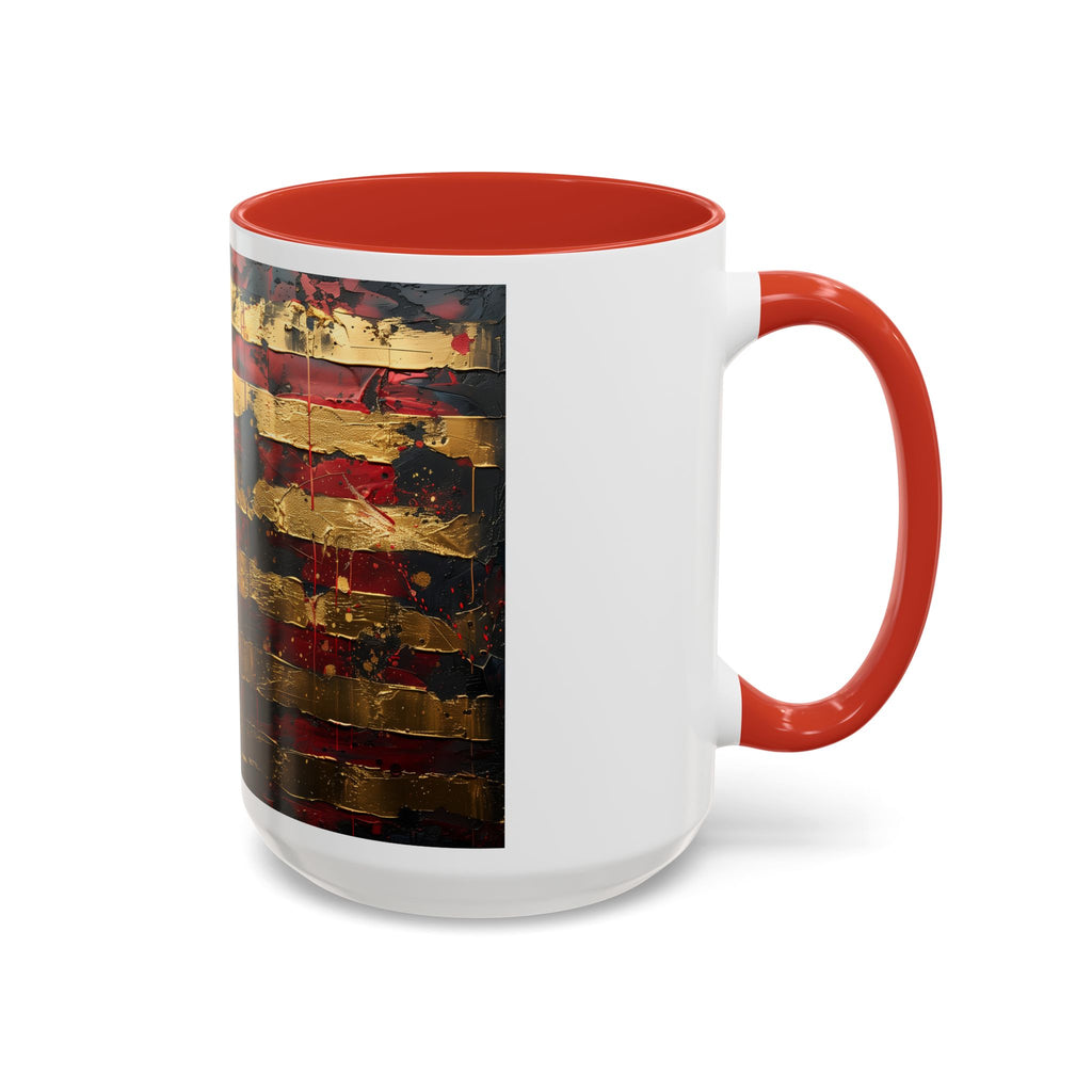 Distressed American Flag Accent Coffee Mug — Patriotic 11/15oz