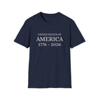 United States of America 1776-2026 T-Shirt | Patriotic Vintage Text - 250 USA Celebration