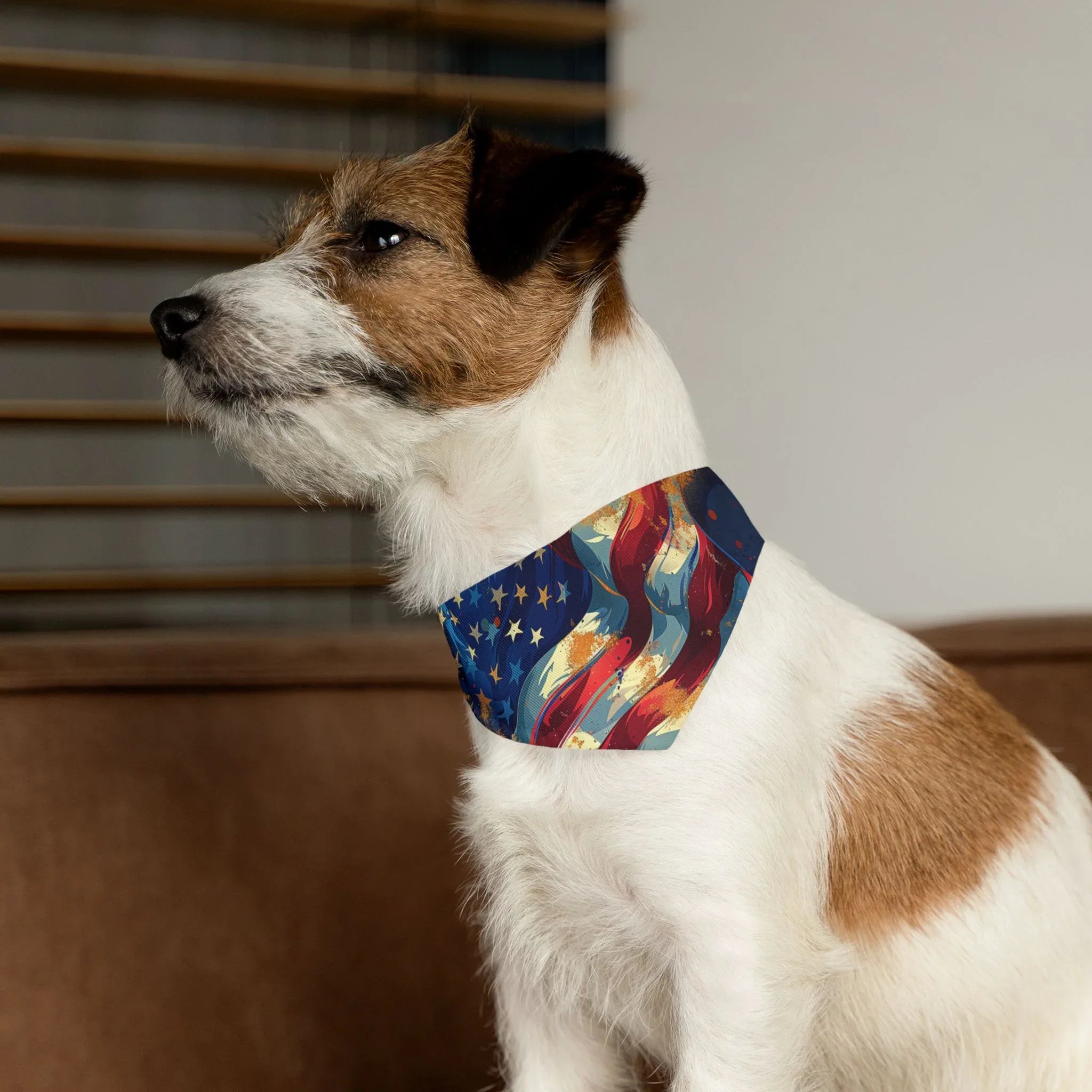 American Flag Watercolor Pet Bandana Collar | Patriotic Dog Bandana - 250 USA Celebration