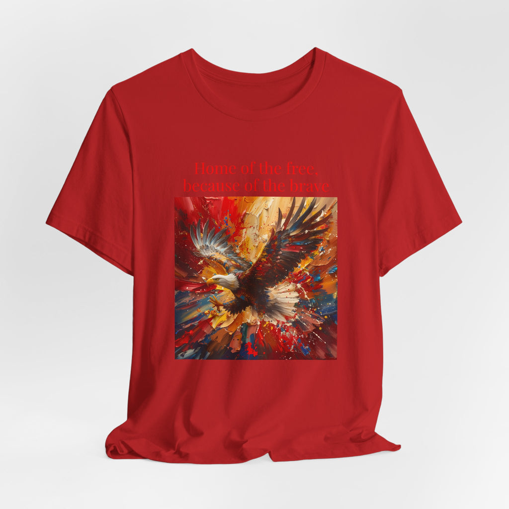 Patriotic Eagle T-Shirt – "Home of the Free, Because of the Brave" Graphic Tee
