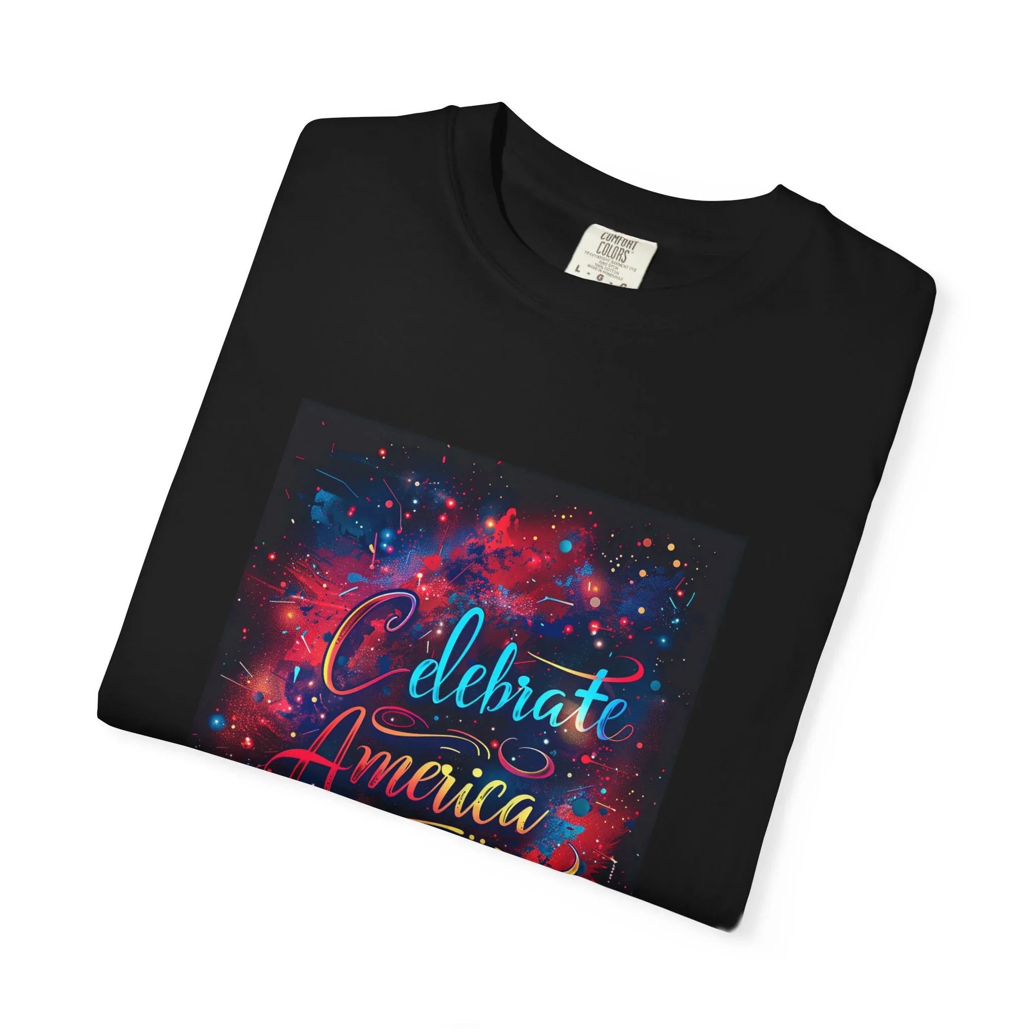 Celebrate America 250 T-Shirt | Patriotic Fireworks Typography - 250 USA Celebration