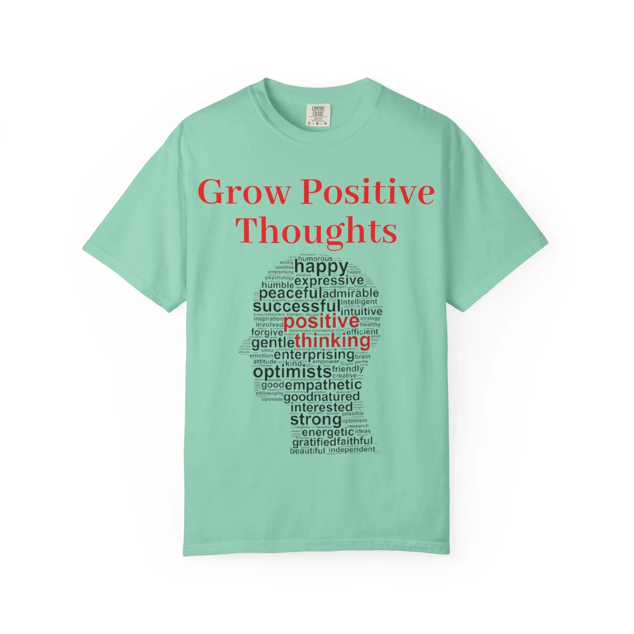 Grow Positive Thoughts T-shirt | Positive Word Cloud Mental Health Tee - 250 USA Celebration