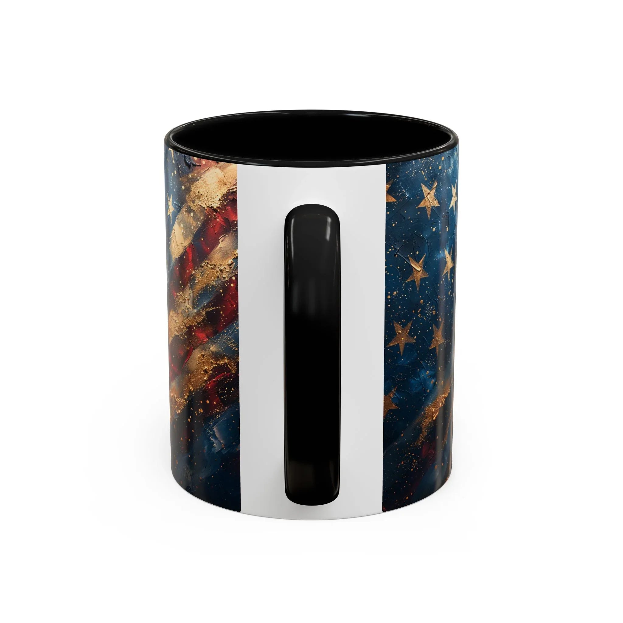 Distressed American Flag Accent Coffee Mug | 11oz 15oz - 250 USA Celebration