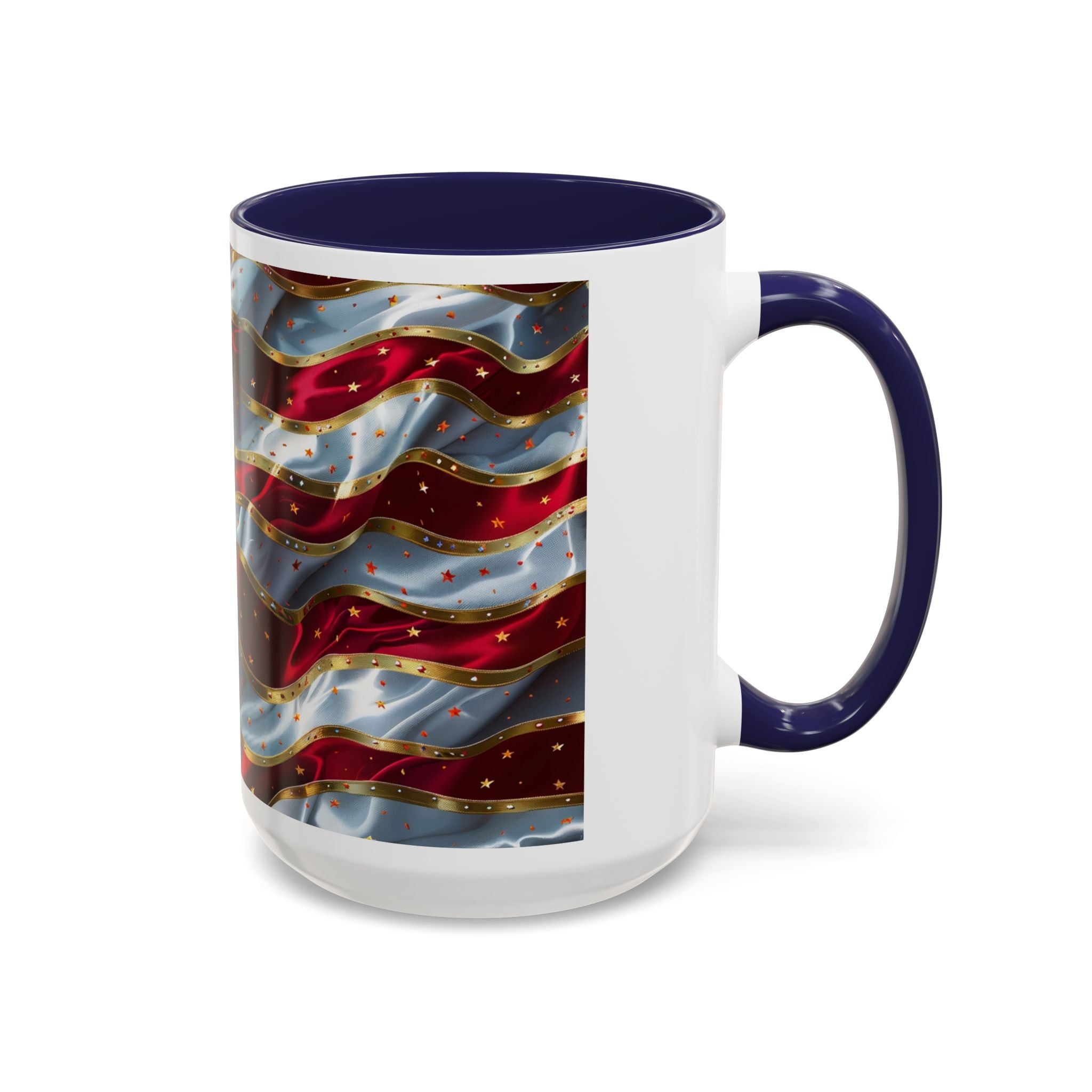 Patriotic American Flag Accent Coffee Mug (11/15oz)