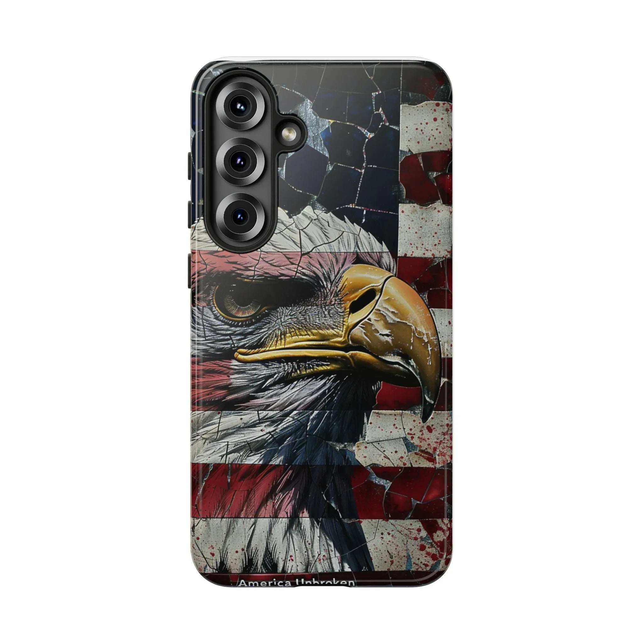 American Flag Bald Eagle phone case | Patriotic iPhone cover, cracked vintage flag design - 250 USA Celebration