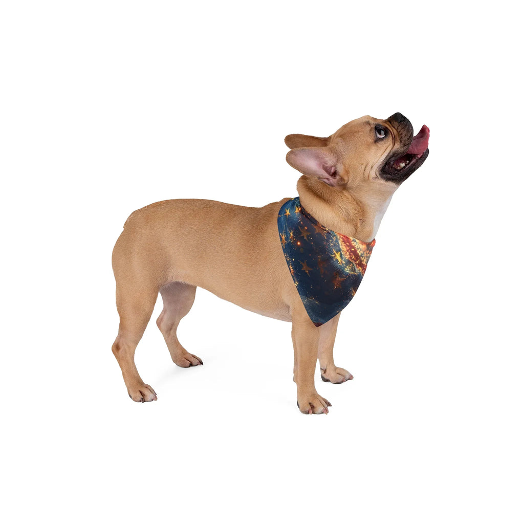 Starry Pet Bandana, Patriotic Dog Scarf, Amerika Flag Style, Festive Pet Accessories, Independence Day Wear, Dog Fashion - 250 USA Celebration