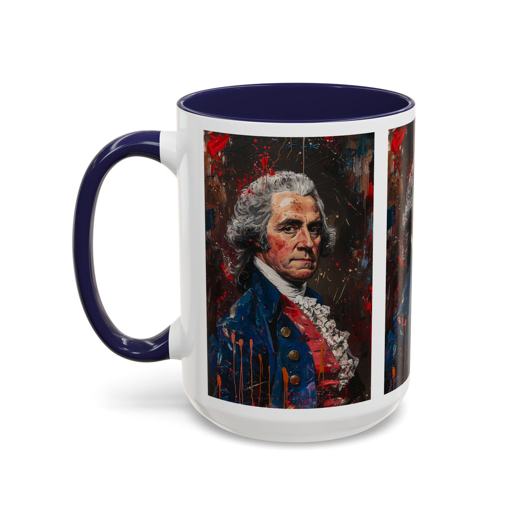 Historical Portrait Accent Mug — Patriotic Vintage-Style Coffee Cup