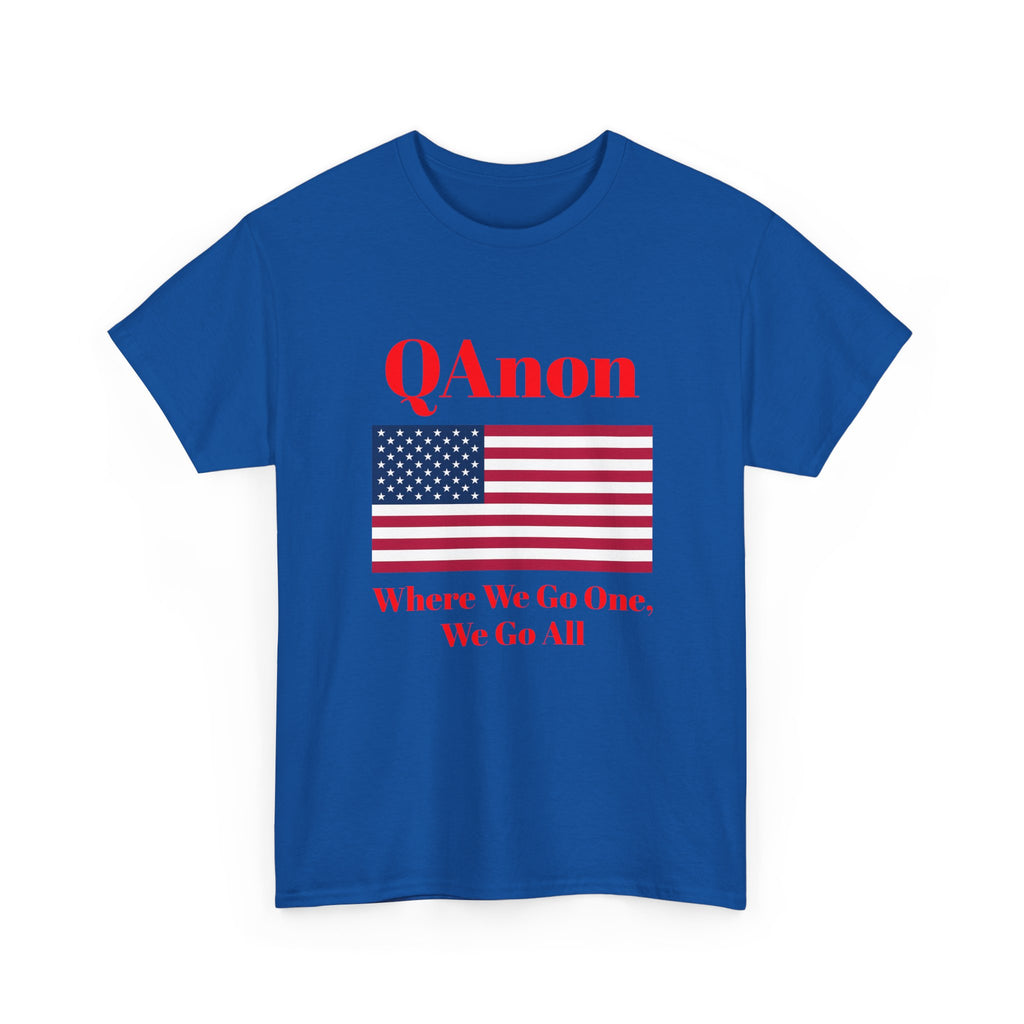 T‑Shirt — QAnon American Flag "Where We Go One, We Go All"
