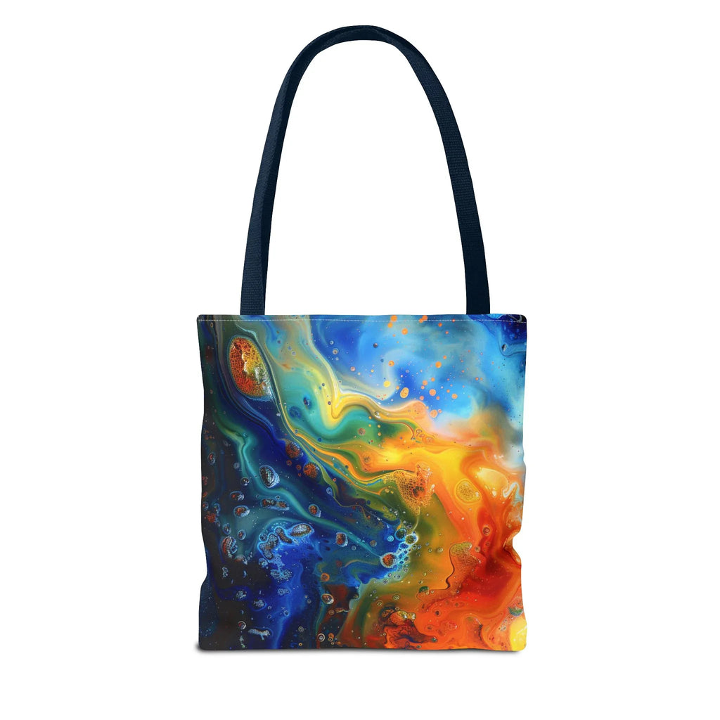Abstract Fluid Art Tote Bag | Colorful Swirl Beach Bag - 250 USA Celebration