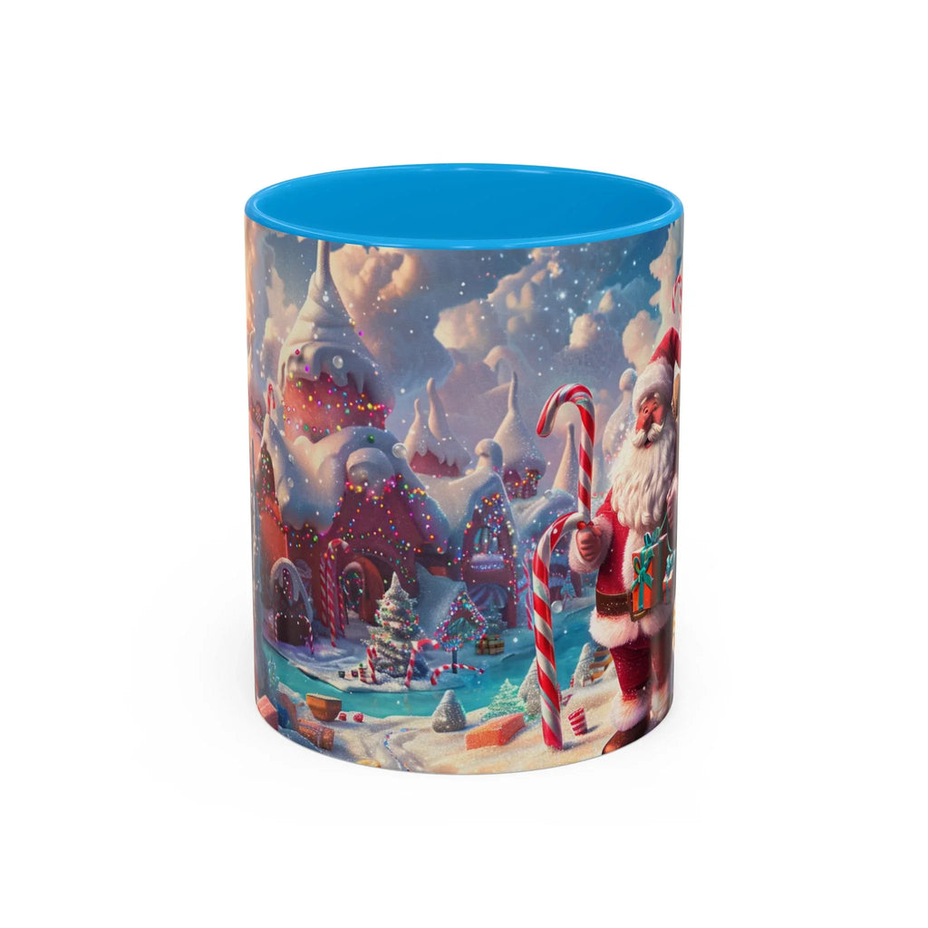 Festive Santa in Candy Wonderland mug | Holiday Christmas ceramic mug - 250 USA Celebration