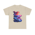 Ignite your vibe in Hyper Bloom Fracture: Psychedelic tee with shattering florals in electric turquoise & magenta flares. Unisex - 250 USA Celebration