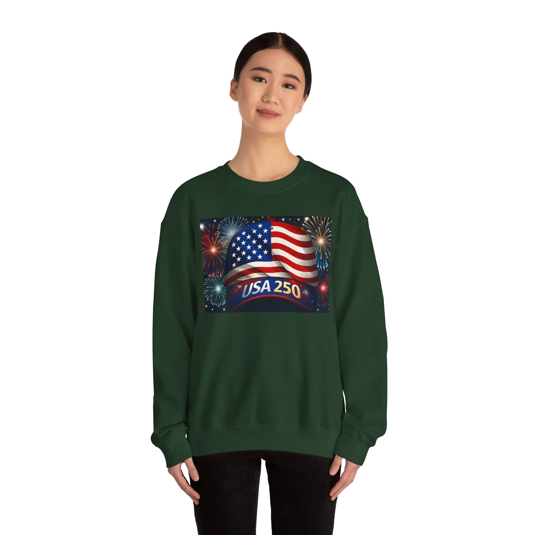 USA 250 American Flag Sweatshirt | 250th United States Celebration - 250 USA Celebration