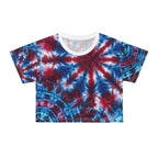 Women's Red White and Blue Tie Dye Crop Top