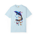 Colorful Dolphin Splash with Butterflies T-Shirt | Ocean Animal Tee - 250 USA Celebration