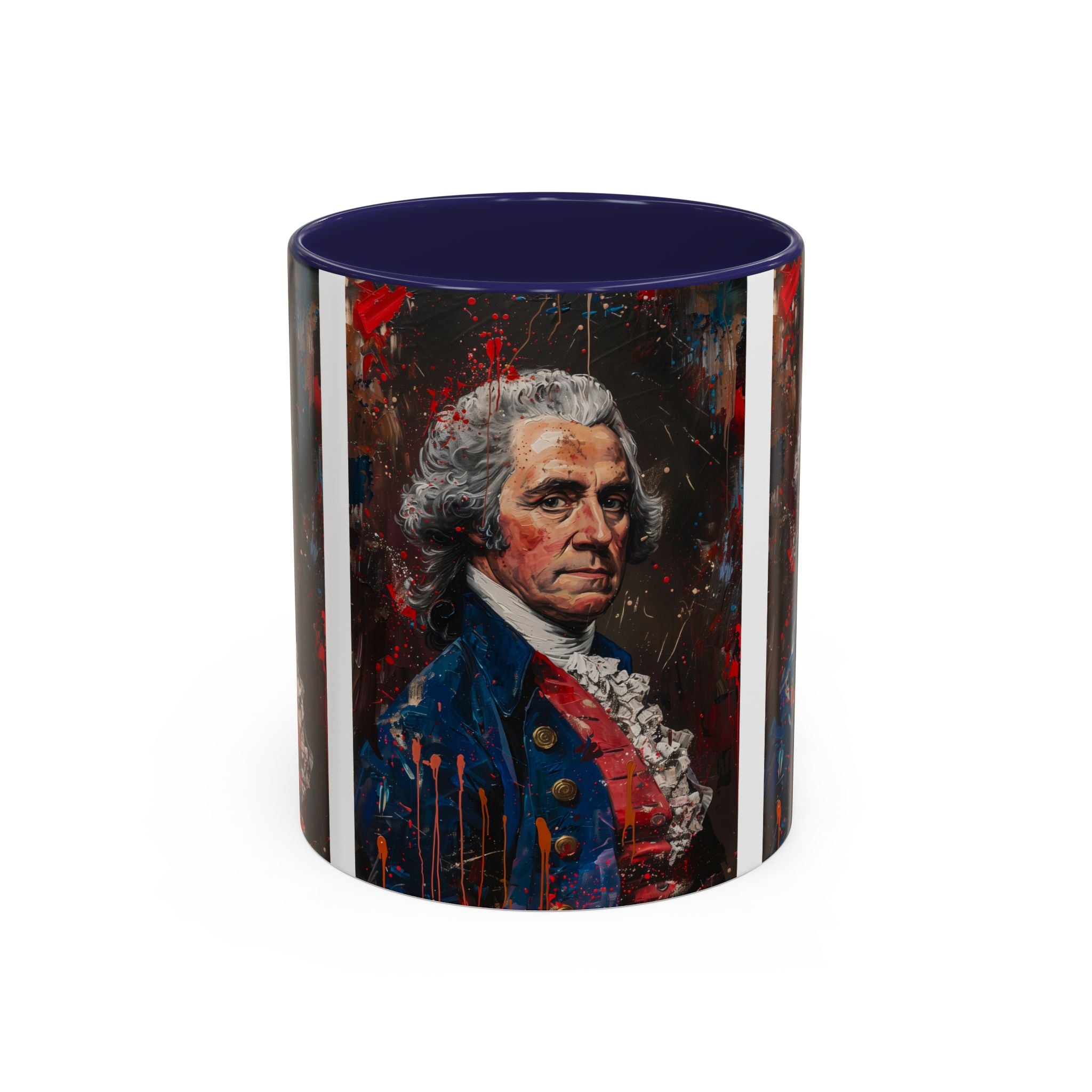 Historical Portrait Accent Mug — Patriotic Vintage-Style Coffee Cup