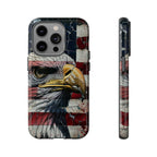 American Flag Bald Eagle phone case | Patriotic iPhone cover, cracked vintage flag design - 250 USA Celebration