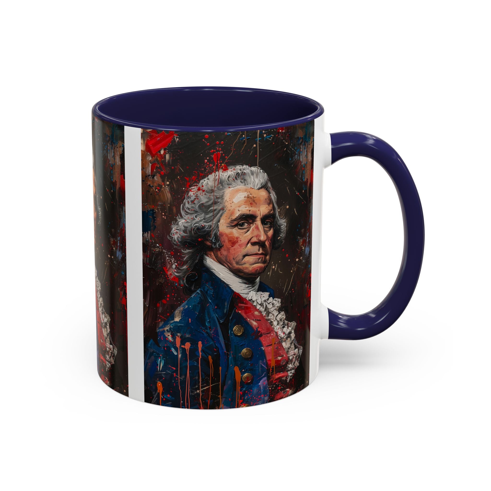 Historical Portrait Accent Mug — Patriotic Vintage-Style Coffee Cup