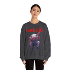 Goth Life Axolotl Sweatshirt | Cute Goth Axolotl Illustration - 250 USA Celebration