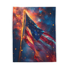 American Flag 250 Celebration Velveteen Plush Blanket | Patriotic Stars Stripes