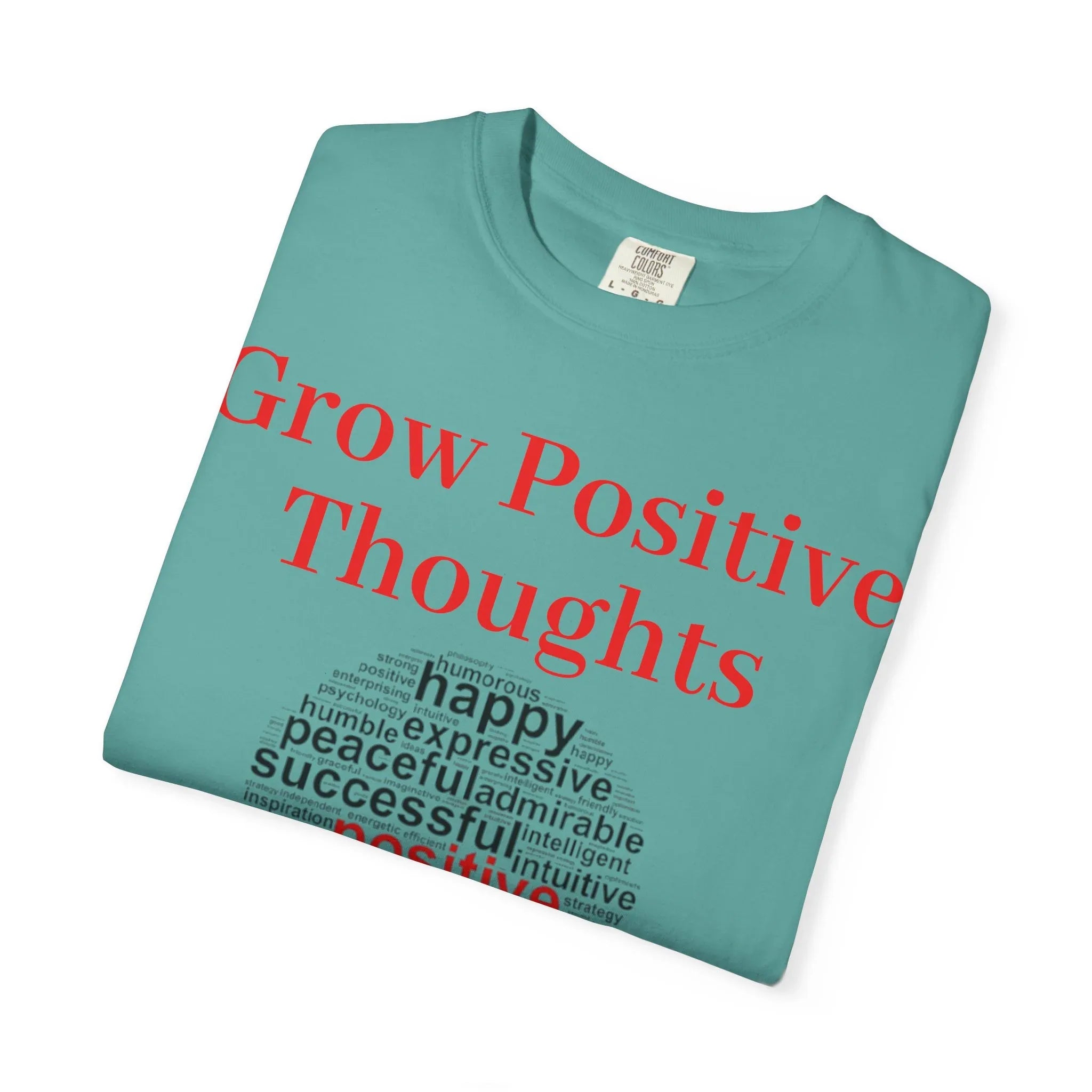 Grow Positive Thoughts T-shirt | Positive Word Cloud Mental Health Tee - 250 USA Celebration