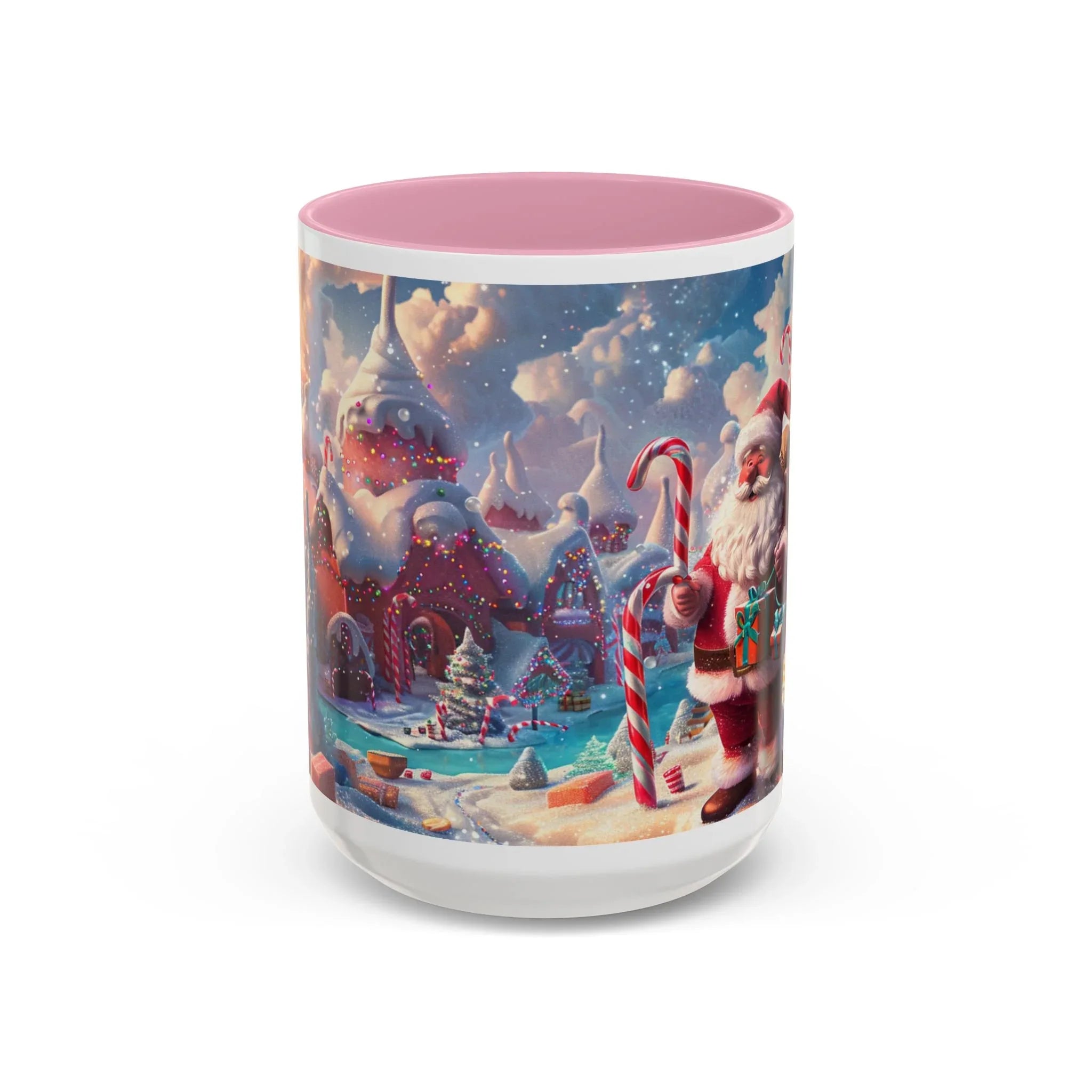 Festive Santa in Candy Wonderland mug | Holiday Christmas ceramic mug - 250 USA Celebration