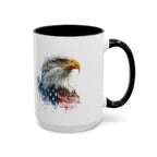 American Bald Eagle watercolor, Coffee Mug | Patriotic flag design - 250 USA Celebration