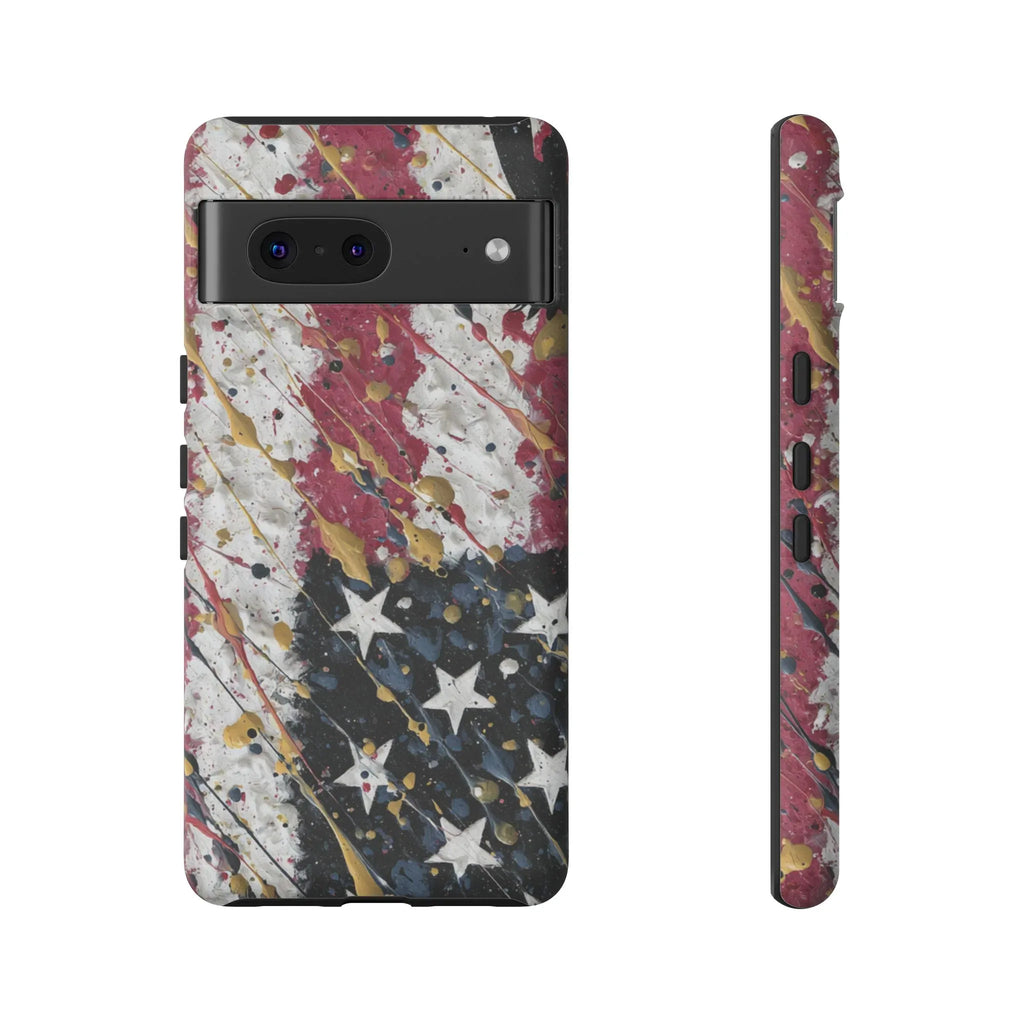 Abstract Drip American Flag Phone Case | Tough Case - 250 USA Celebration