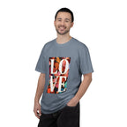 LOVE Floral Block T-Shirt | Tropical Flowers Typography - 250 USA Celebration