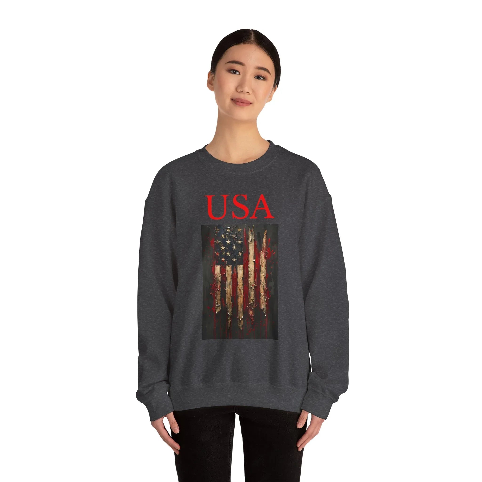 Patriotic Eagle Sweatshirt, USA Flag Crewneck, Unisex Casual Wear, Independence Day Outfit, All-American Style, Gifts for Veterans - 250 USA Celebration
