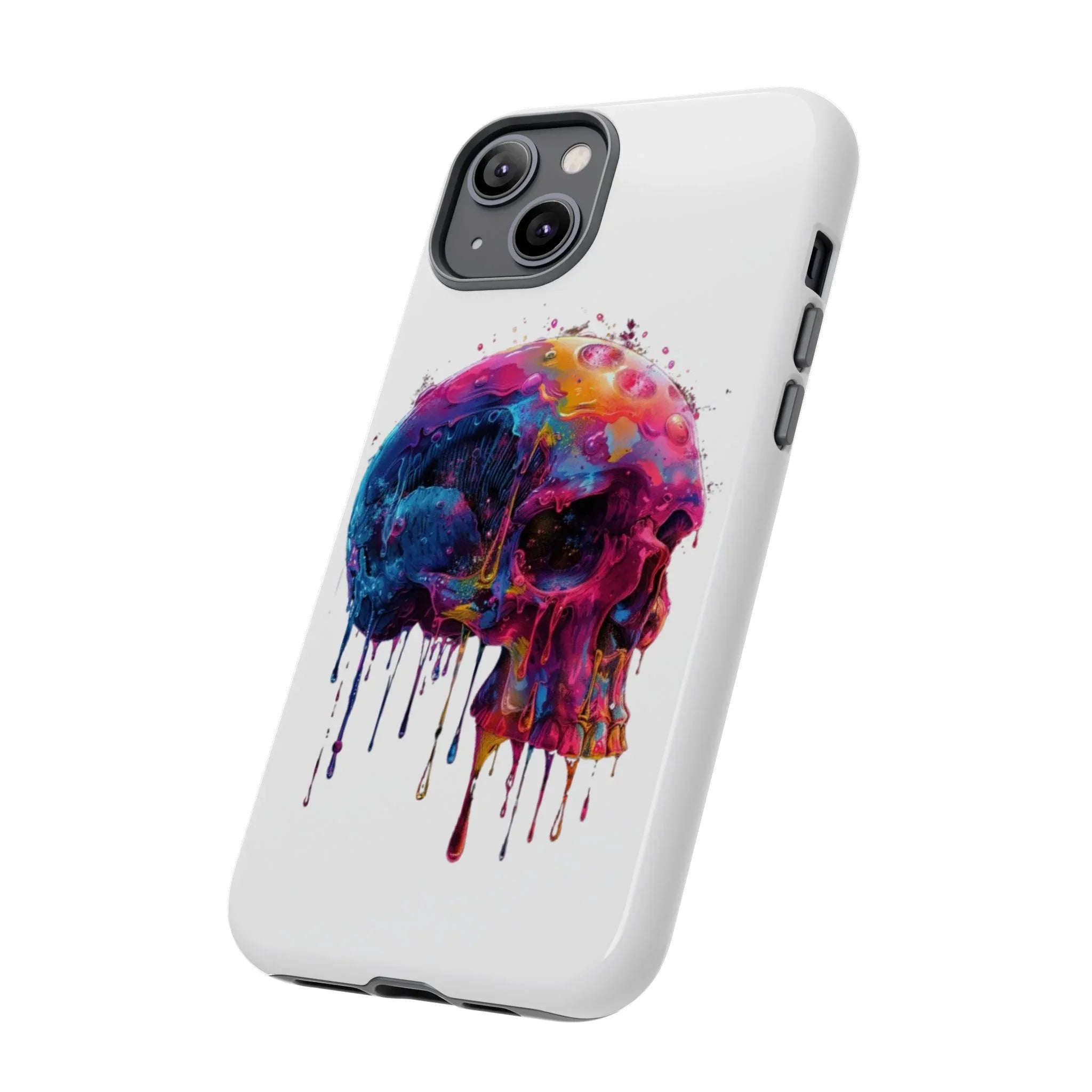Colorful Drip Skull Phone Case | Hard Plastic Protective Case - 250 USA Celebration