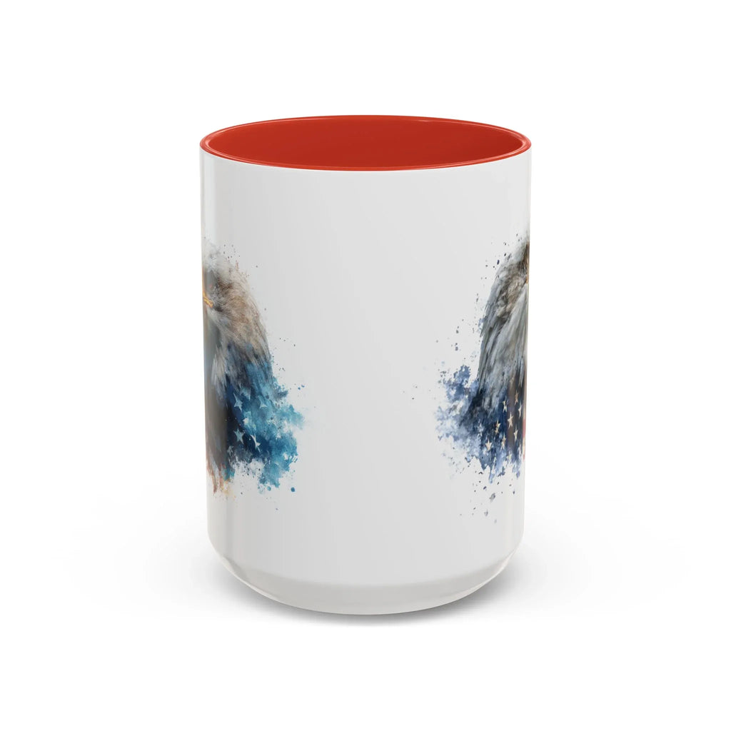American Bald Eagle watercolor, Coffee Mug | Patriotic flag design - 250 USA Celebration