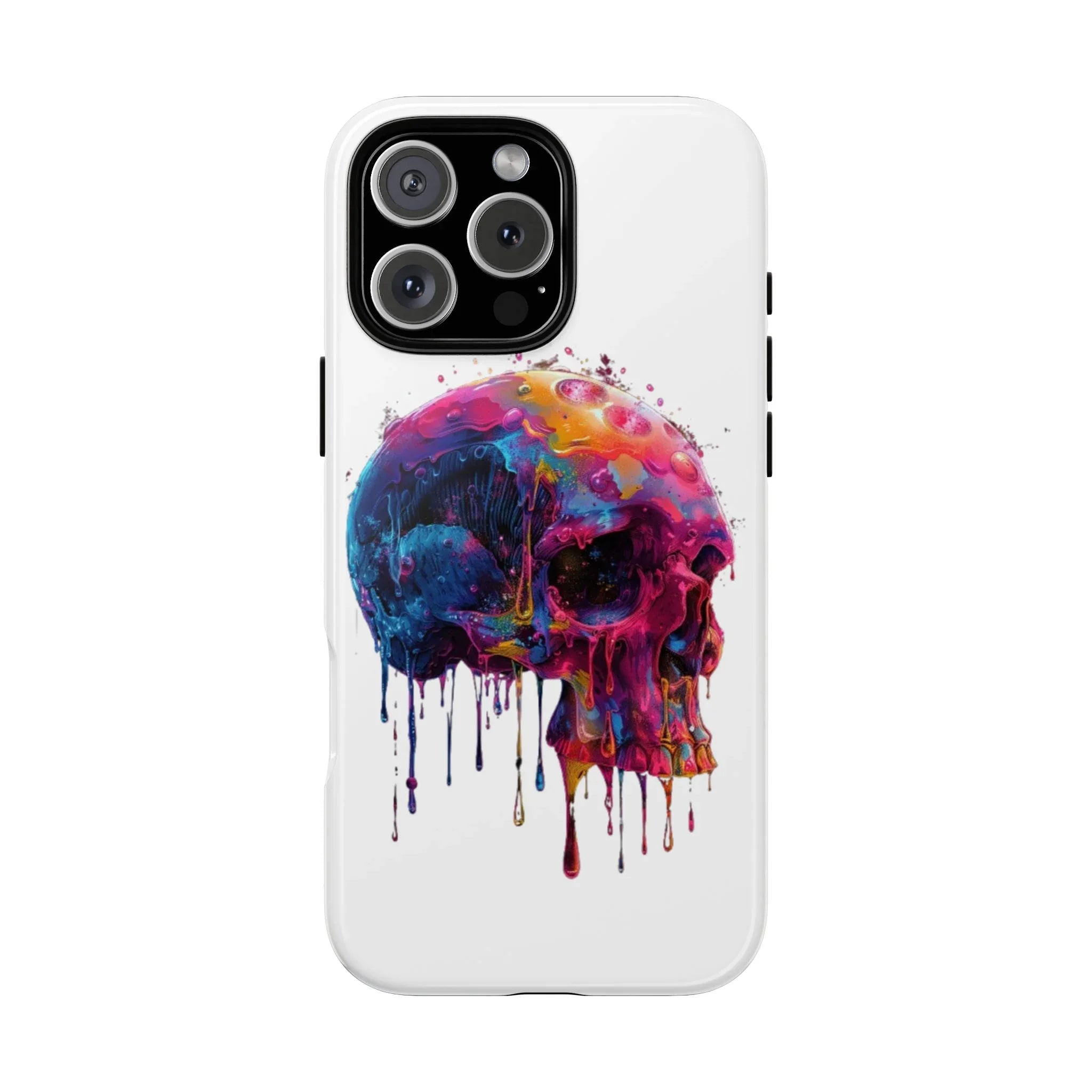 Colorful Drip Skull Phone Case | Hard Plastic Protective Case - 250 USA Celebration