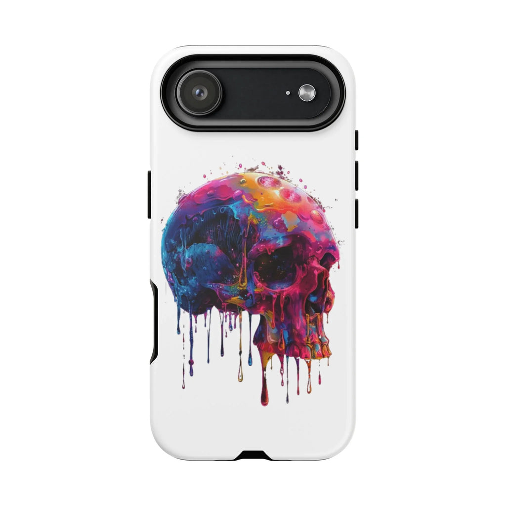 Colorful Drip Skull Phone Case | Hard Plastic Protective Case - 250 USA Celebration