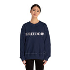 FREEDOM text Crewneck Sweatshirt | Bold Lettering, Minimalist Black Pullover - 250 USA Celebration