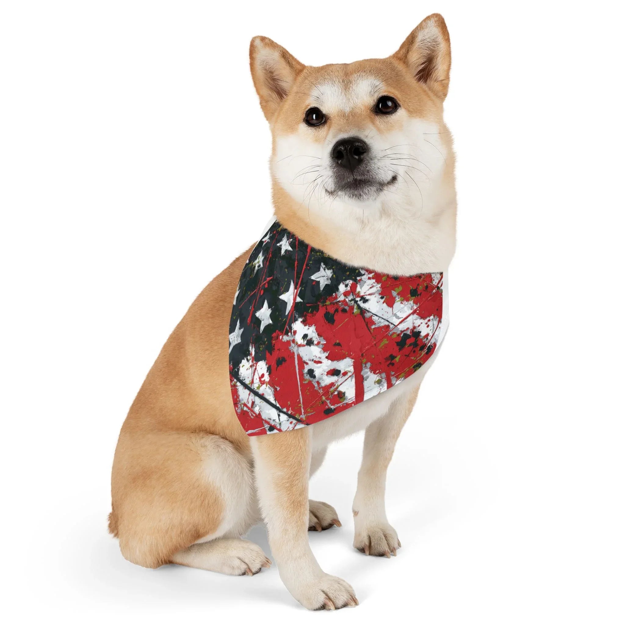 Grunge American Flag Pet Bandana Collar | Patriotic Dog Bandana - 250 USA Celebration