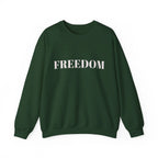 FREEDOM text Crewneck Sweatshirt | Bold Lettering, Minimalist Black Pullover - 250 USA Celebration