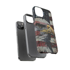 American Flag Bald Eagle phone case | Patriotic iPhone cover, cracked vintage flag design - 250 USA Celebration