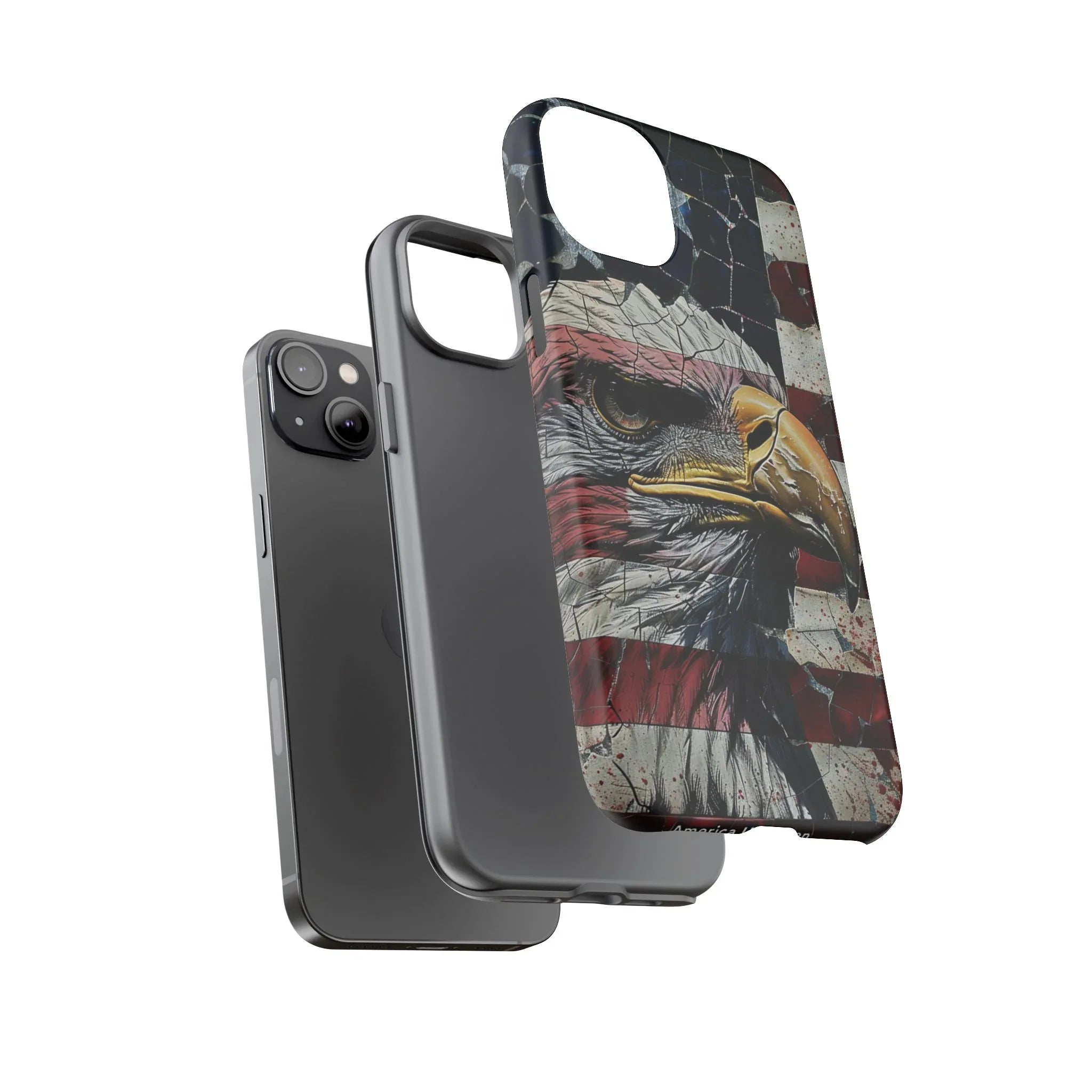 American Flag Bald Eagle phone case | Patriotic iPhone cover, cracked vintage flag design - 250 USA Celebration