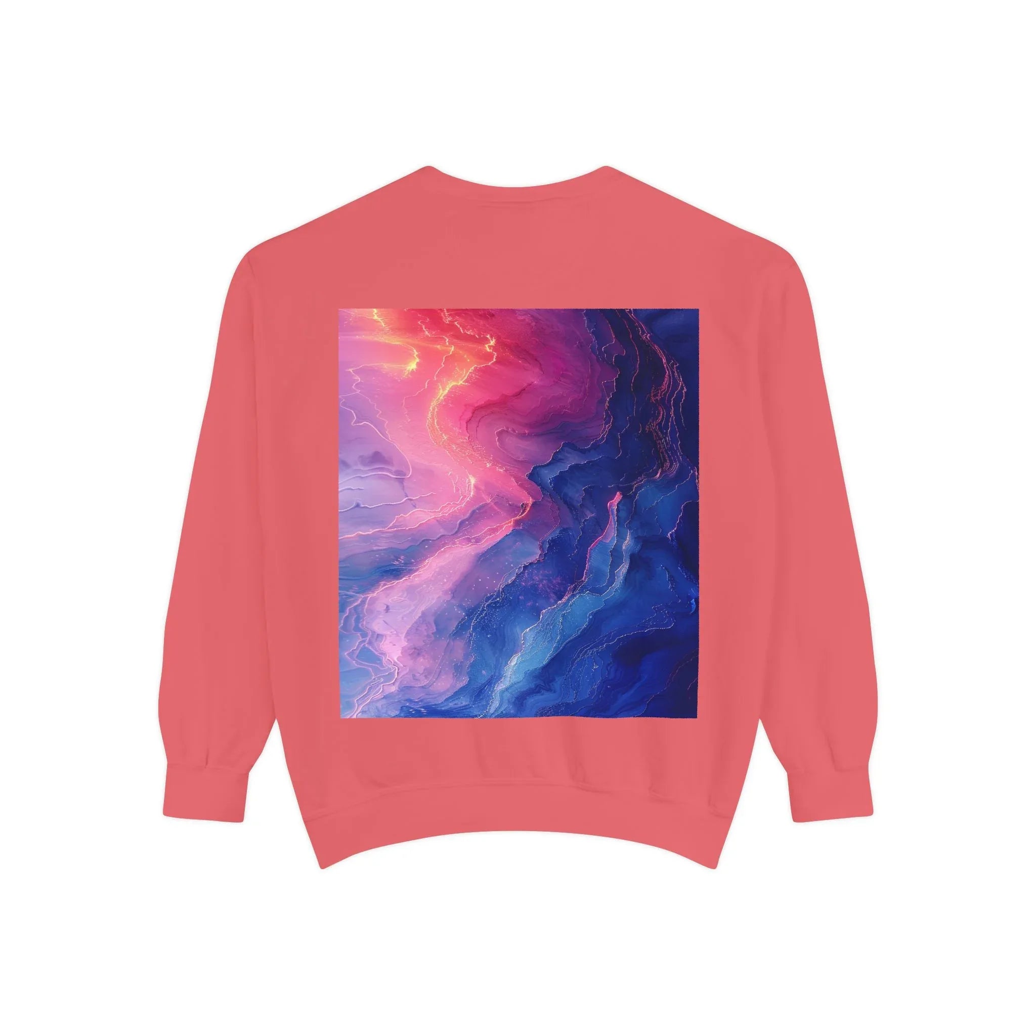 Hyper Bloom Fracture: Psychedelic tee with shattering florals in electric turquoise & magenta flares. Unisex trippy festival flair! - 250 USA Celebration