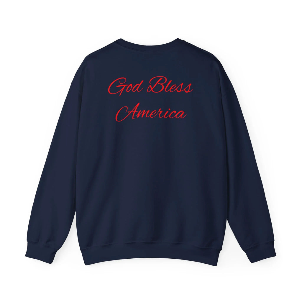 God Bless America Eagle Artwork crewneck sweatshirt | Patriotic eagle collage - 250 USA Celebration