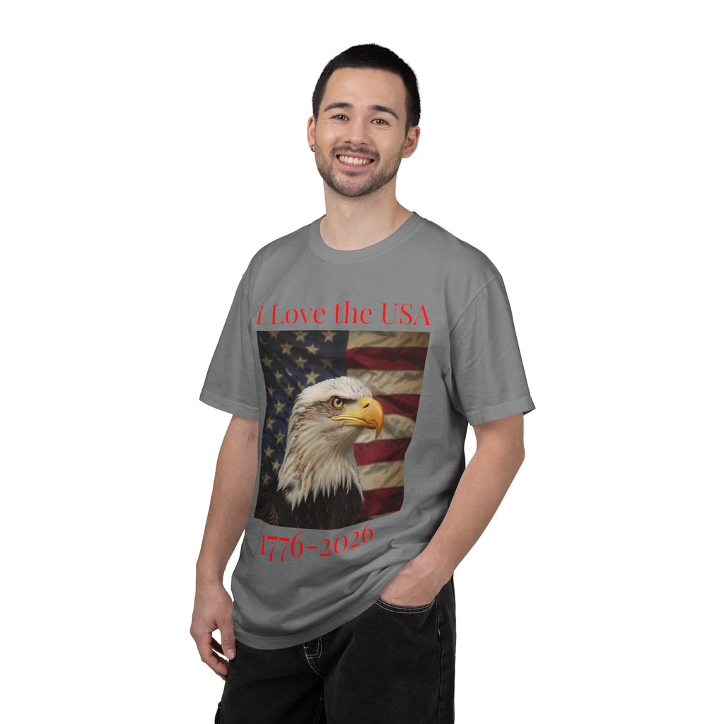 Patriotic Eagle T-Shirt — "I Love the USA 1776–2026"